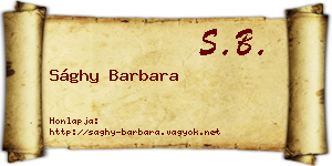 Sághy Barbara névjegykártya